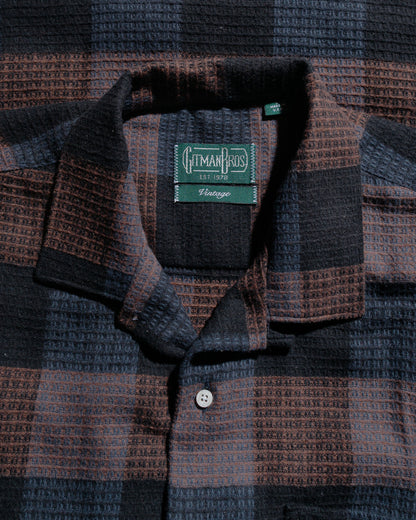 lost & found Gitman Vintage Bros. Gitman Vintage Bros. Black Brushed Waffle Check Camp Shirt