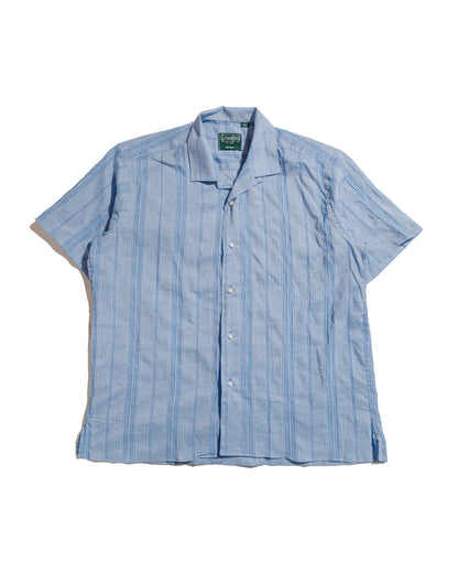 lost & found Gitman Vintage Bros. Gitman Vintage Bros. Blue Japanese Dobby Stripe Camp Shirt