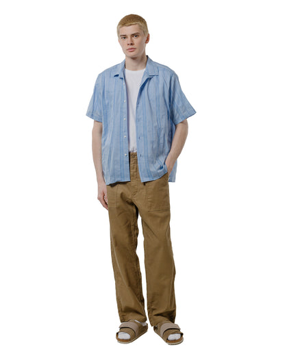lost & found Gitman Vintage Bros. Gitman Vintage Bros. Blue Japanese Dobby Stripe Camp Shirt