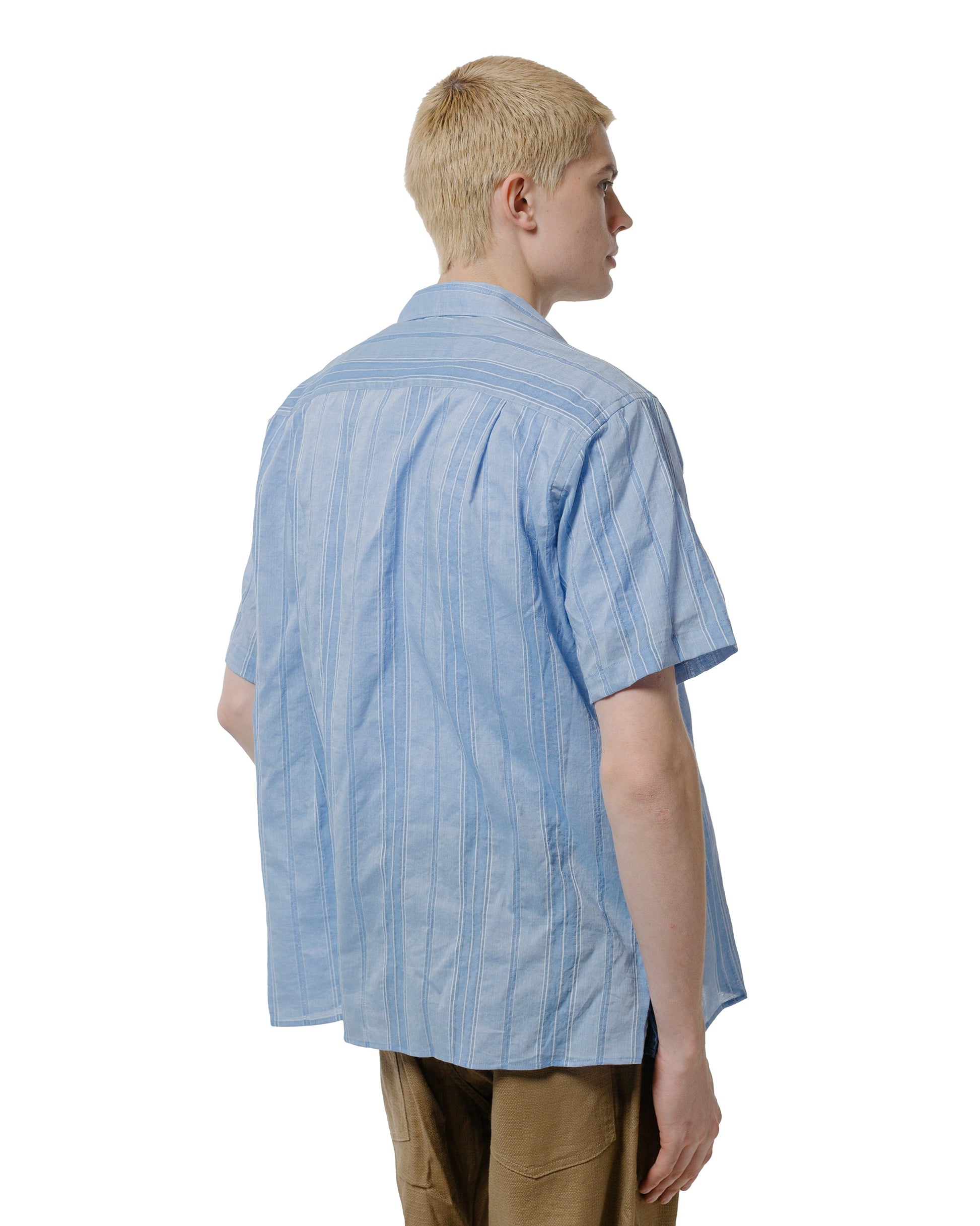 lost & found Gitman Vintage Bros. Gitman Vintage Bros. Blue Japanese Dobby Stripe Camp Shirt
