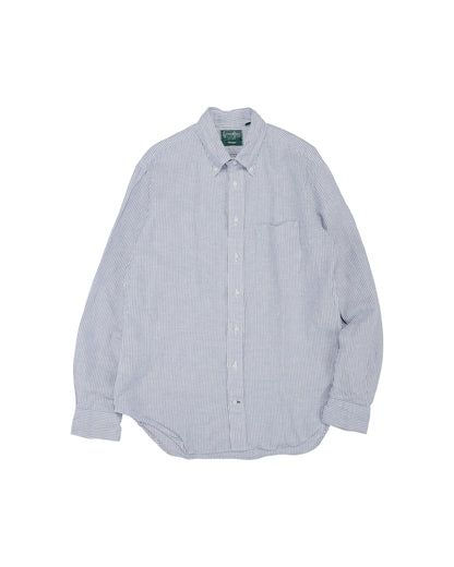 lost & found Gitman Vintage Bros. Gitman Vintage Bros. Blue Stripe Linen Long Sleeve Shirt