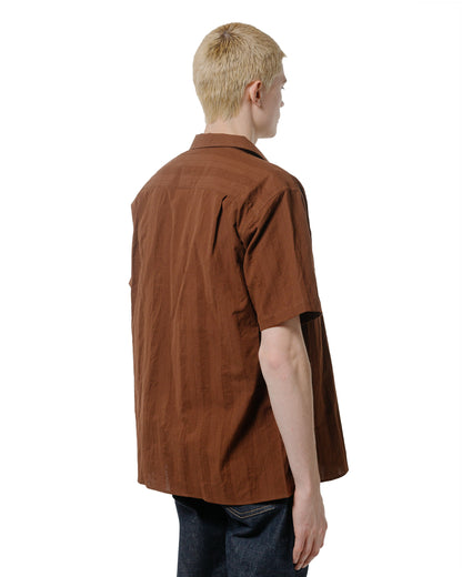 lost & found Gitman Vintage Bros. Gitman Vintage Bros. Brown Dobby Stripe Camp Shirt