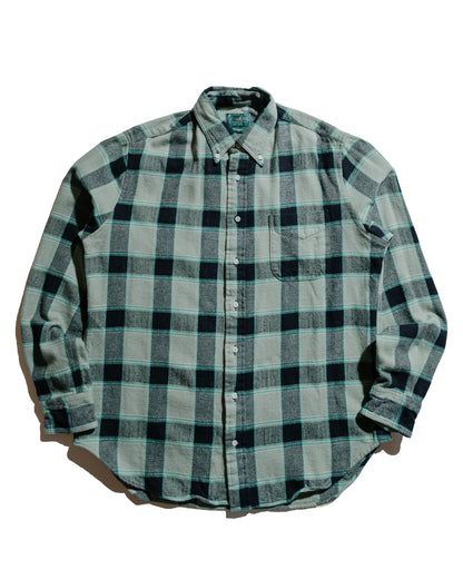lost & found Gitman Vintage Bros. Gitman Vintage Bros. Celeste Green/Black Brushed Winter Madras Shirt