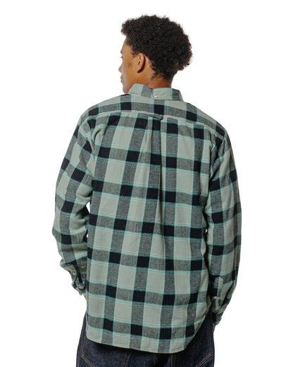 lost & found Gitman Vintage Bros. Gitman Vintage Bros. Celeste Green/Black Brushed Winter Madras Shirt