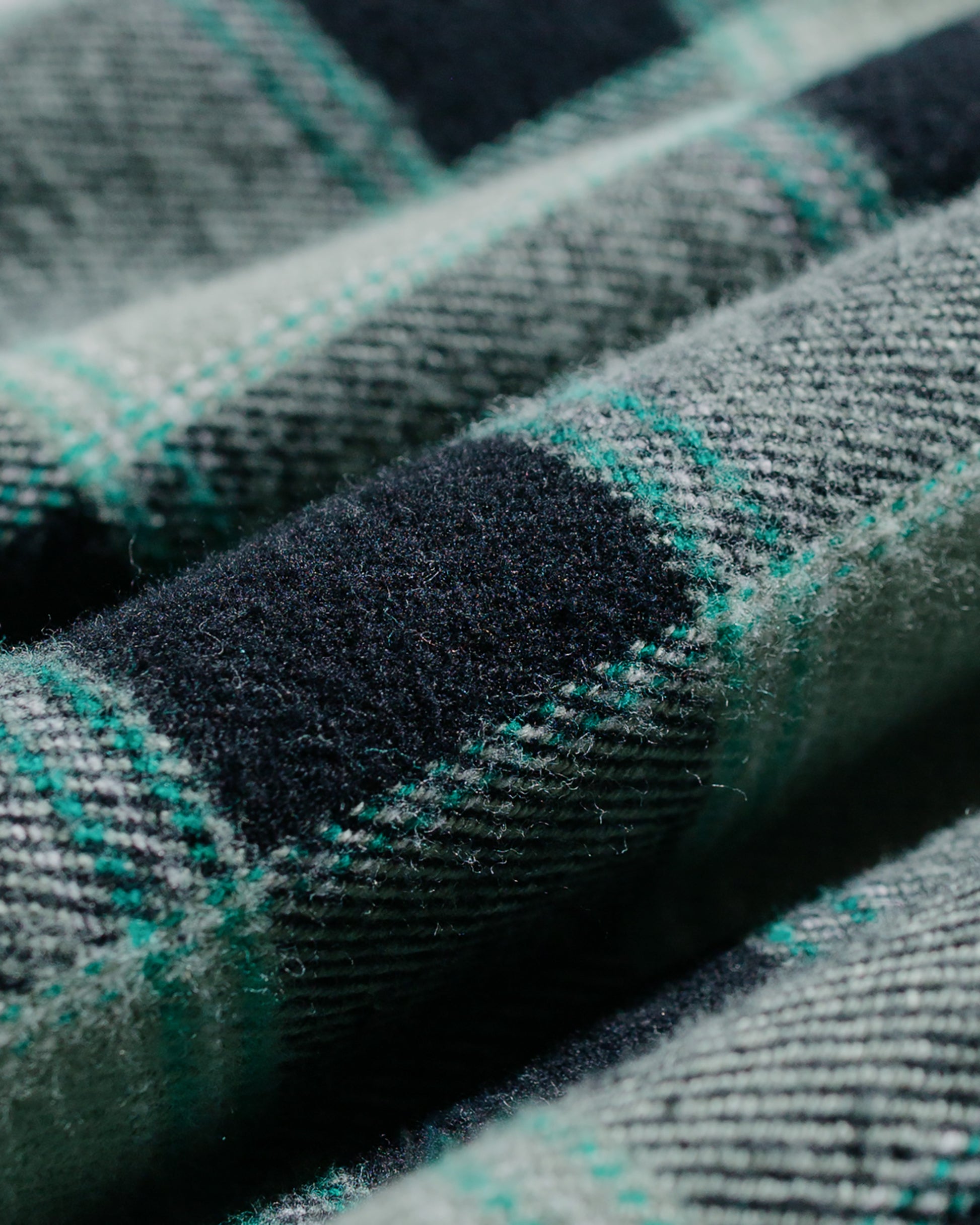 lost & found Gitman Vintage Bros. Gitman Vintage Bros. Celeste Green/Black Brushed Winter Madras Shirt