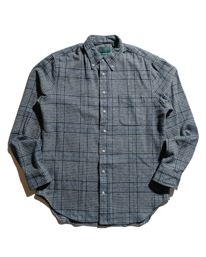 lost & found Gitman Vintage Bros. Gitman Vintage Bros. Grey Cotton Tweed Check Shirt