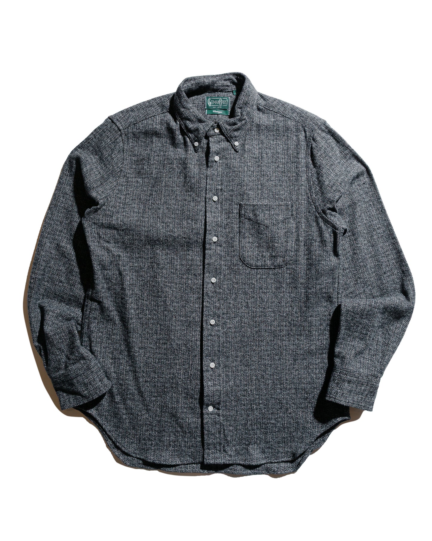 lost & found Gitman Vintage Bros. Gitman Vintage Bros. Grey Cotton Tweed Shirt
