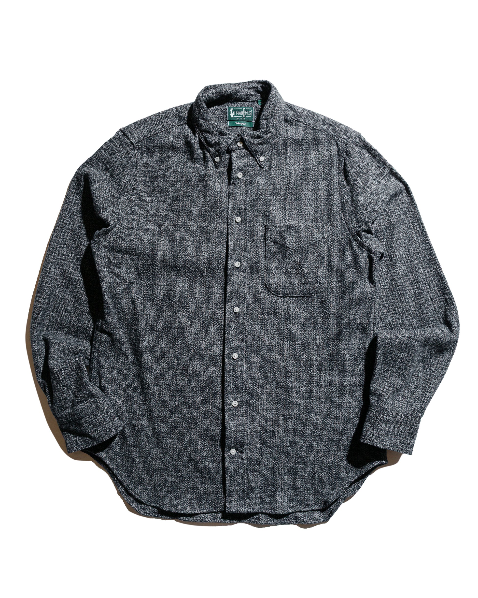 lost & found Gitman Vintage Bros. Gitman Vintage Bros. Grey Cotton Tweed Shirt