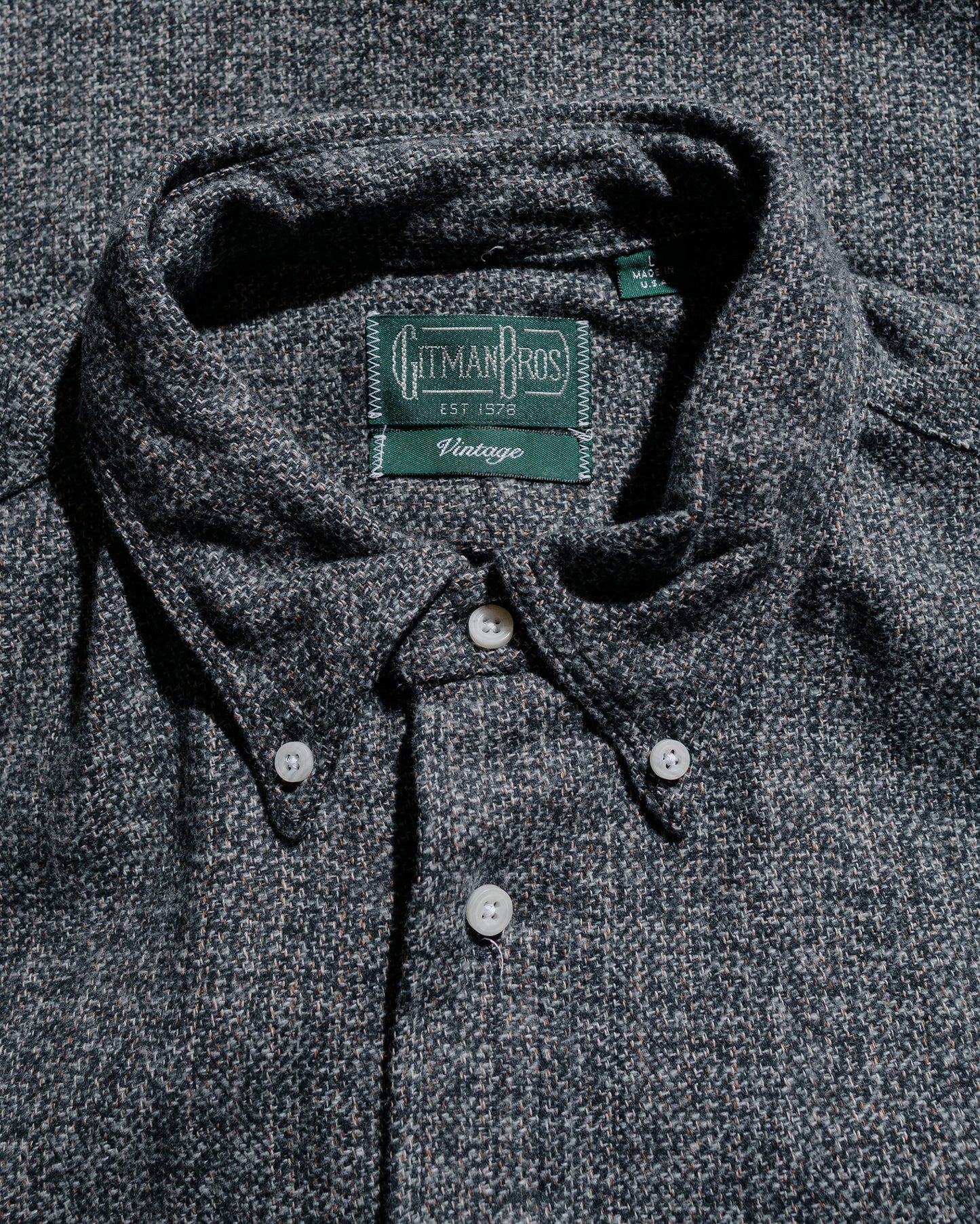 lost & found Gitman Vintage Bros. Gitman Vintage Bros. Grey Cotton Tweed Shirt