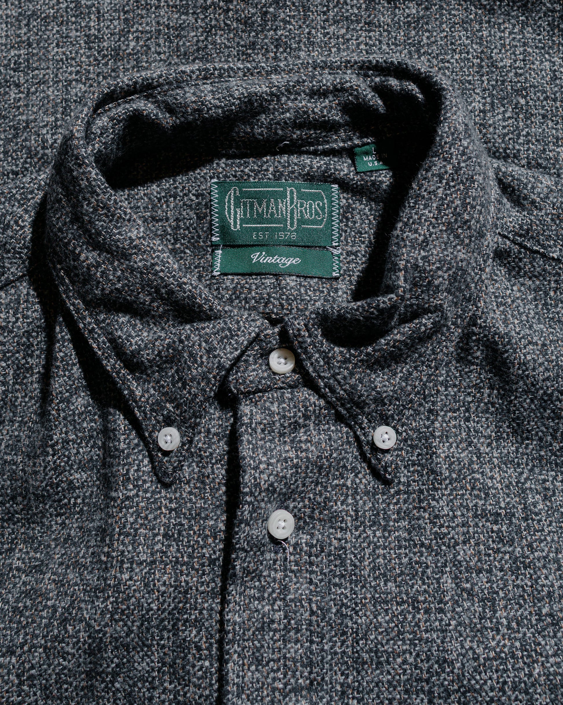 lost & found Gitman Vintage Bros. Gitman Vintage Bros. Grey Cotton Tweed Shirt