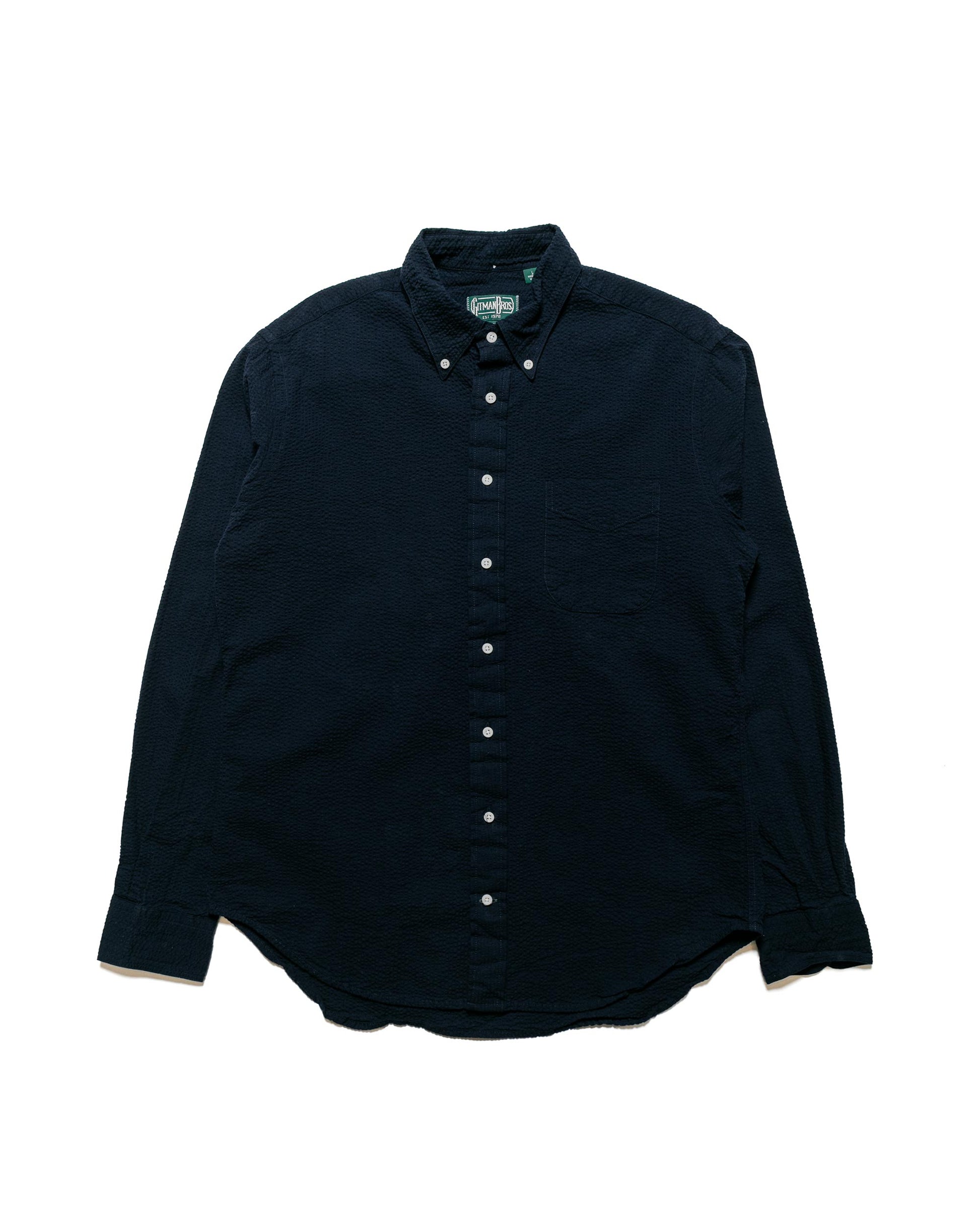 lost & found Gitman Vintage Bros. Gitman Vintage Bros. Navy Overdye Seersucker Shirt