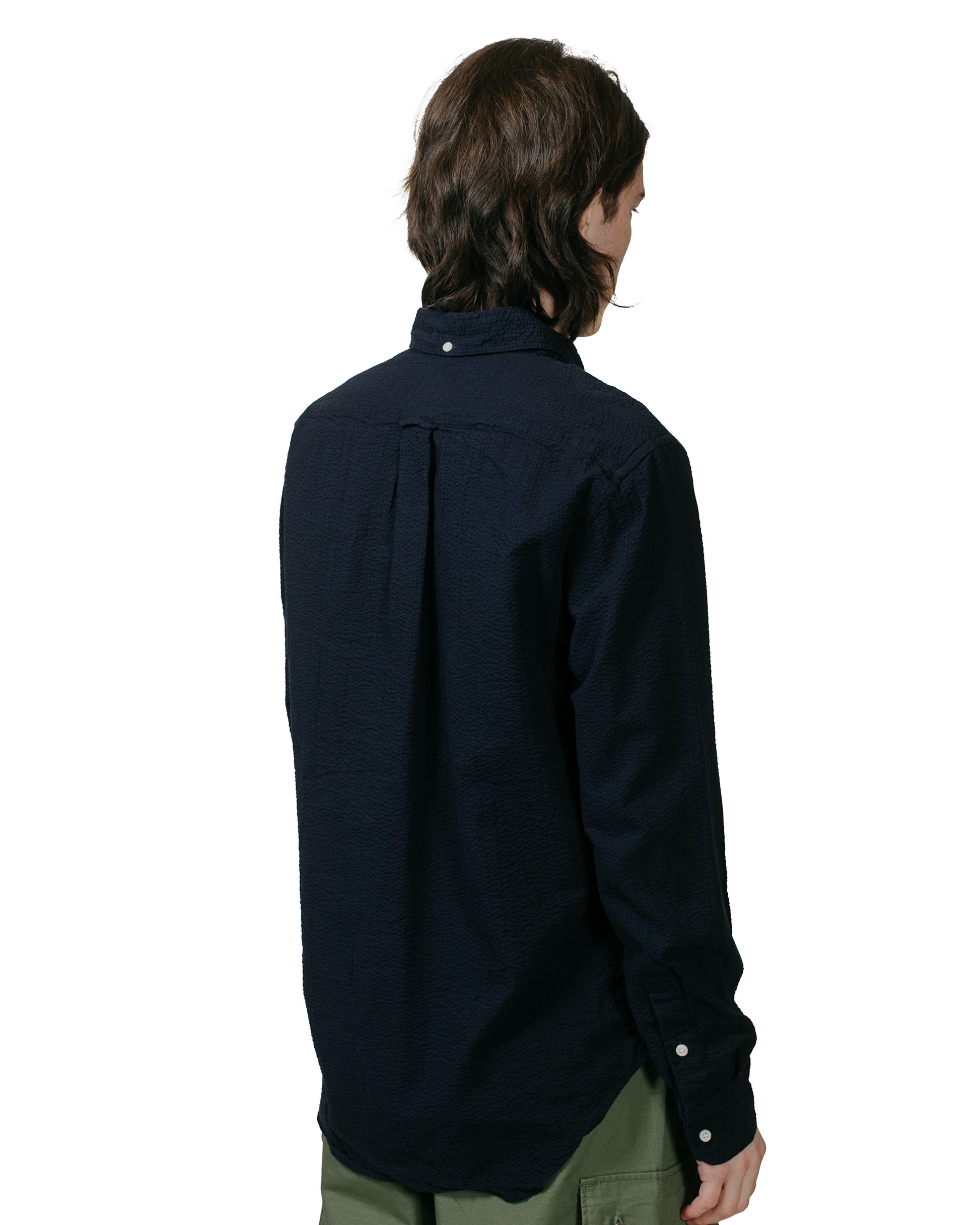 lost & found Gitman Vintage Bros. Gitman Vintage Bros. Navy Overdye Seersucker Shirt