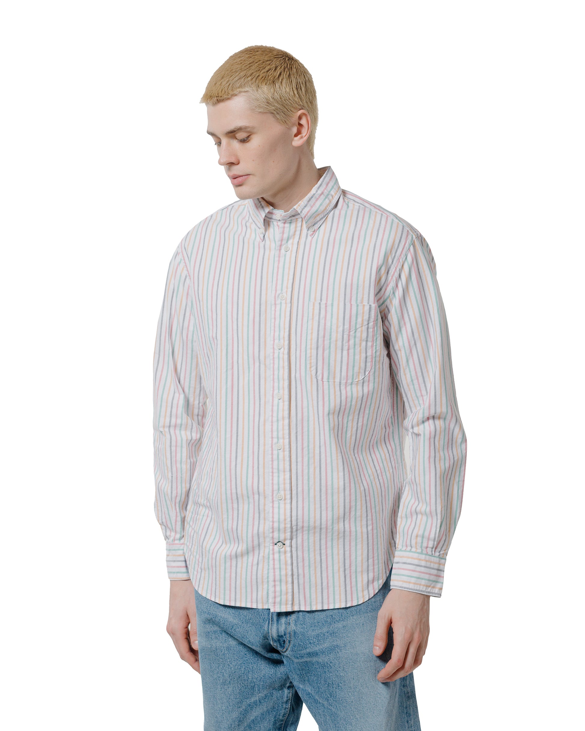 lost & found Gitman Vintage Bros. Gitman Vintage Bros. Rasta Stripe Oxford Long Sleeve