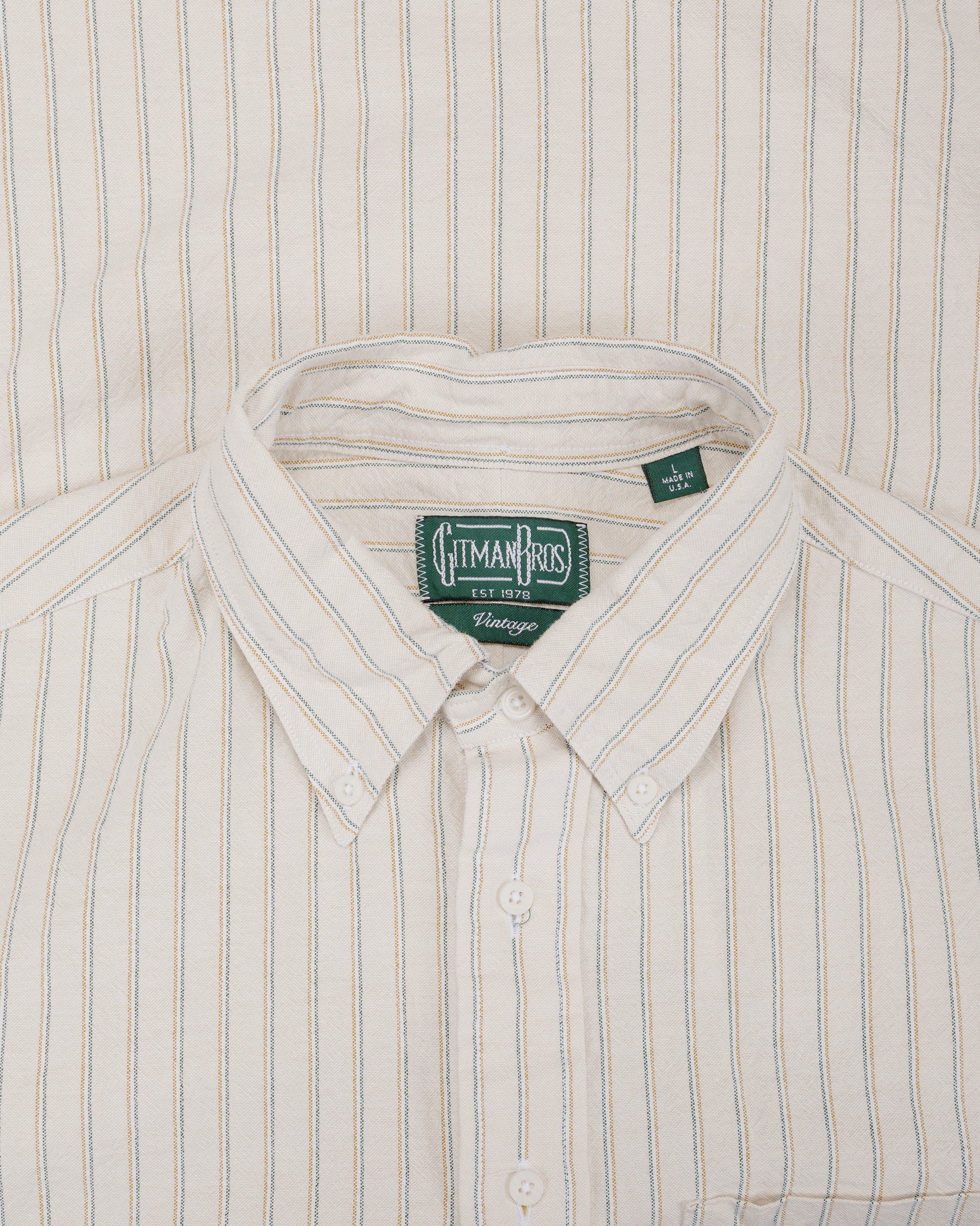 lost & found Gitman Vintage Bros. Gitman Vintage Bros. Tan Japanese Striped Oxford