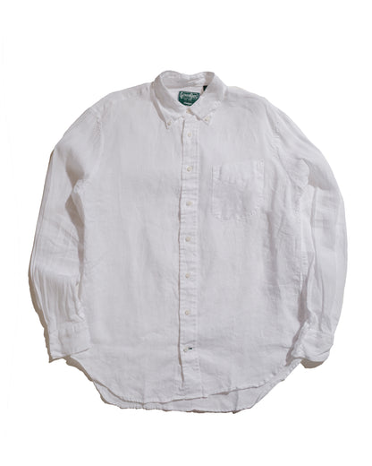 lost & found Gitman Vintage Bros. Gitman Vintage Bros. White Linen Long Sleeve Shirt