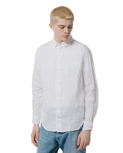 lost & found Gitman Vintage Bros. Gitman Vintage Bros. White Linen Long Sleeve Shirt