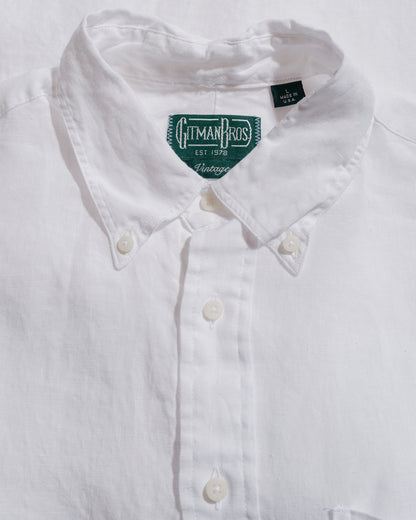 lost & found Gitman Vintage Bros. Gitman Vintage Bros. White Linen Long Sleeve Shirt