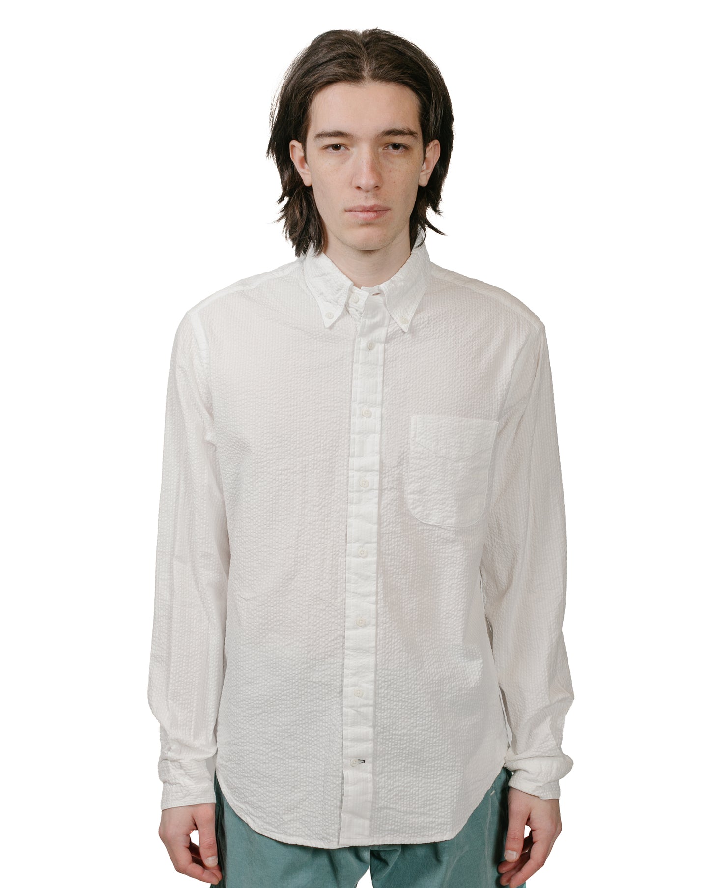 lost & found Gitman Vintage Bros. Gitman Vintage Bros. White Seersucker Shirt