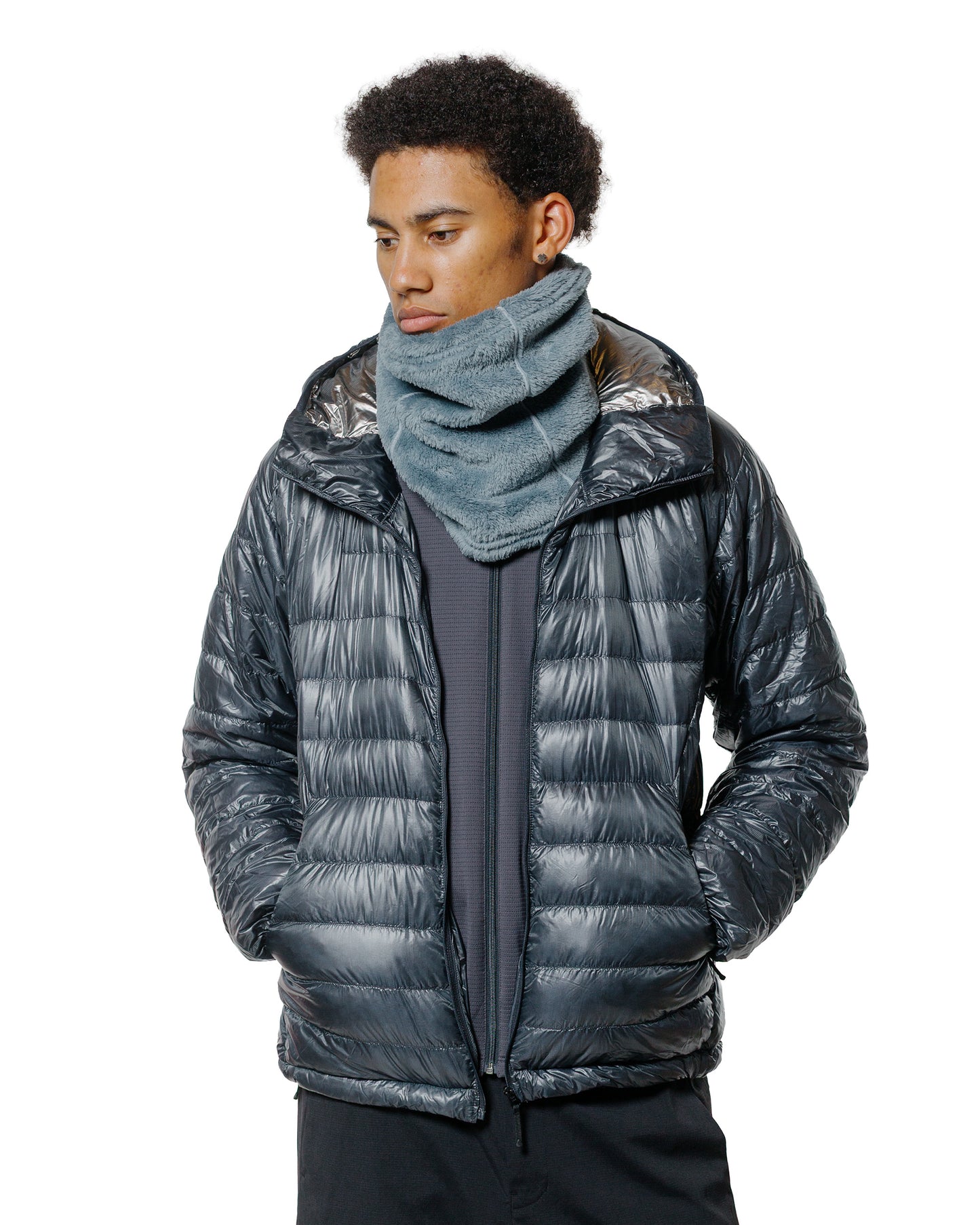 lost & found Goldwin Goldwin 1000FP Sputtering Hooded Down Jacket Wolf Gray