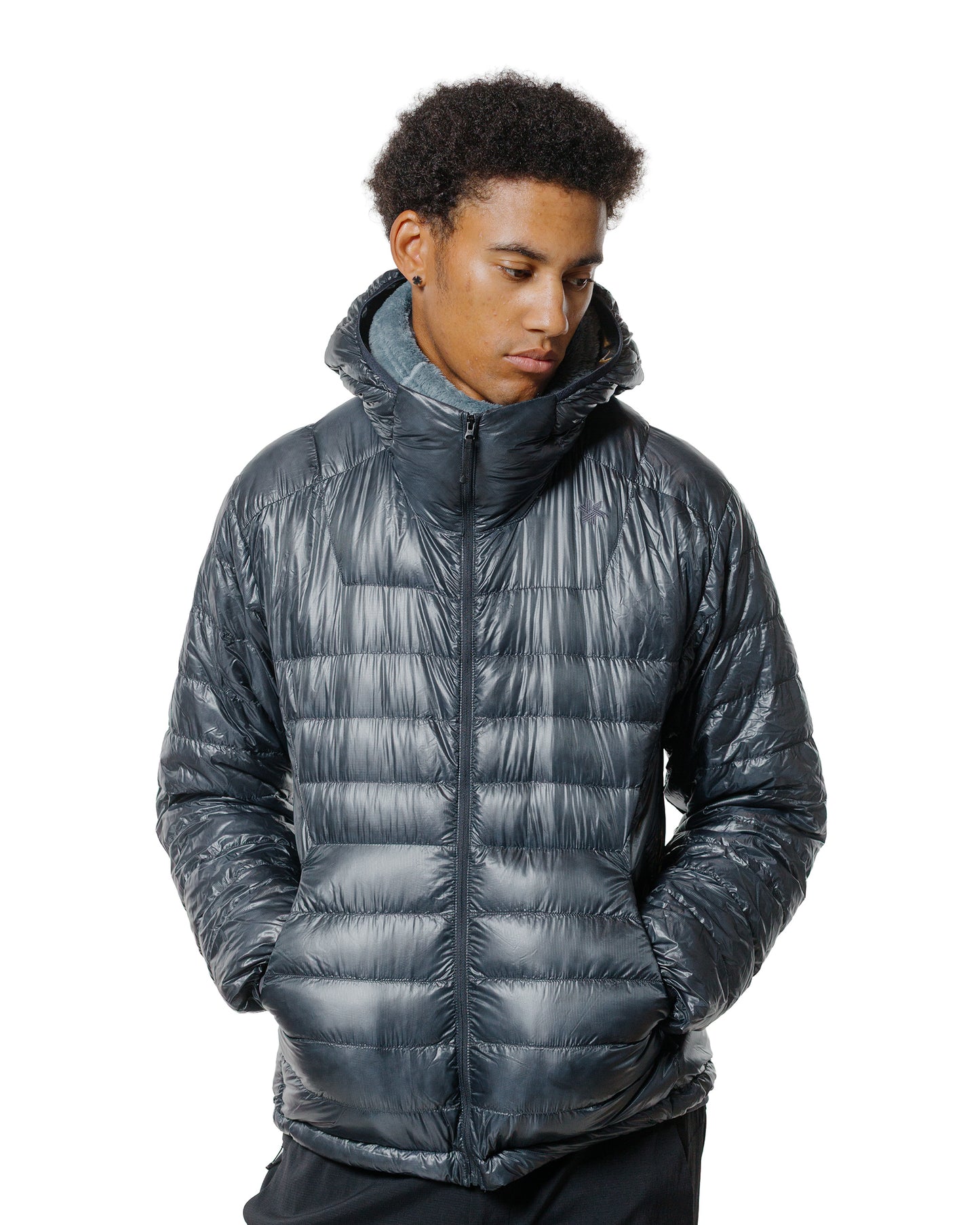 lost & found Goldwin Goldwin 1000FP Sputtering Hooded Down Jacket Wolf Gray