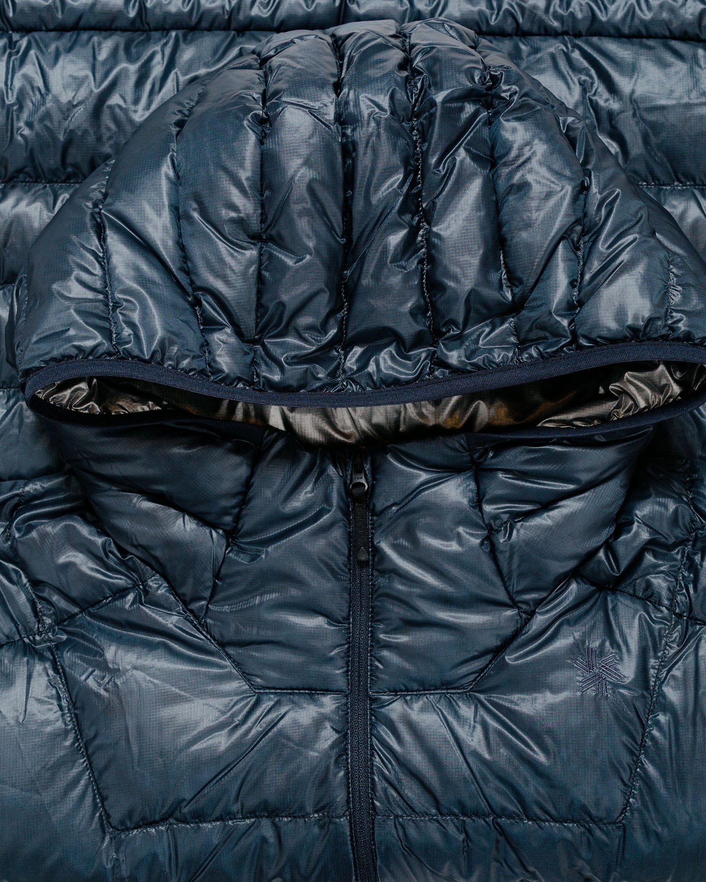 lost & found Goldwin Goldwin 1000FP Sputtering Hooded Down Jacket Wolf Gray