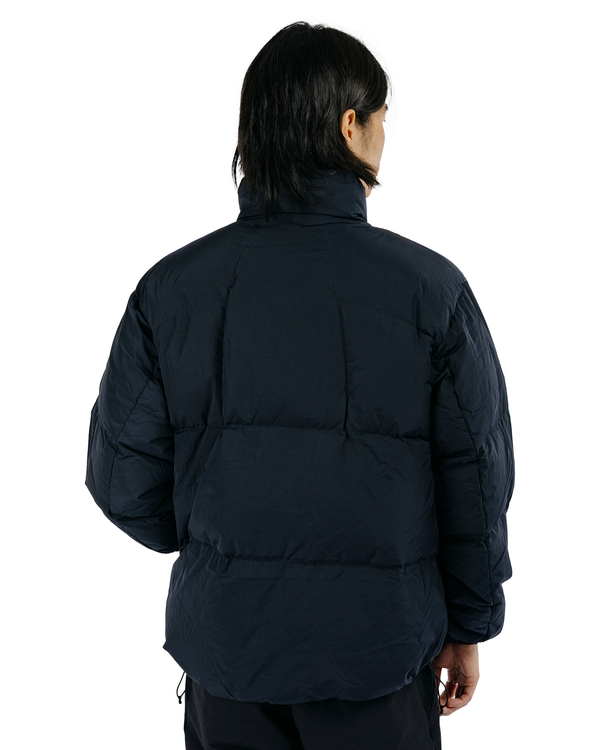 Goldwin Dope Dyed Ripple Nylon Down Jacket Dark Navy