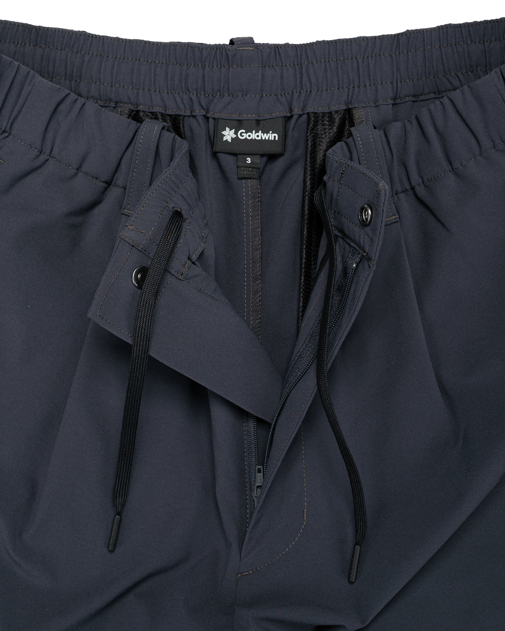 lost & found Goldwin Goldwin One Tuck Light Stretch Shorts Ebony Gray