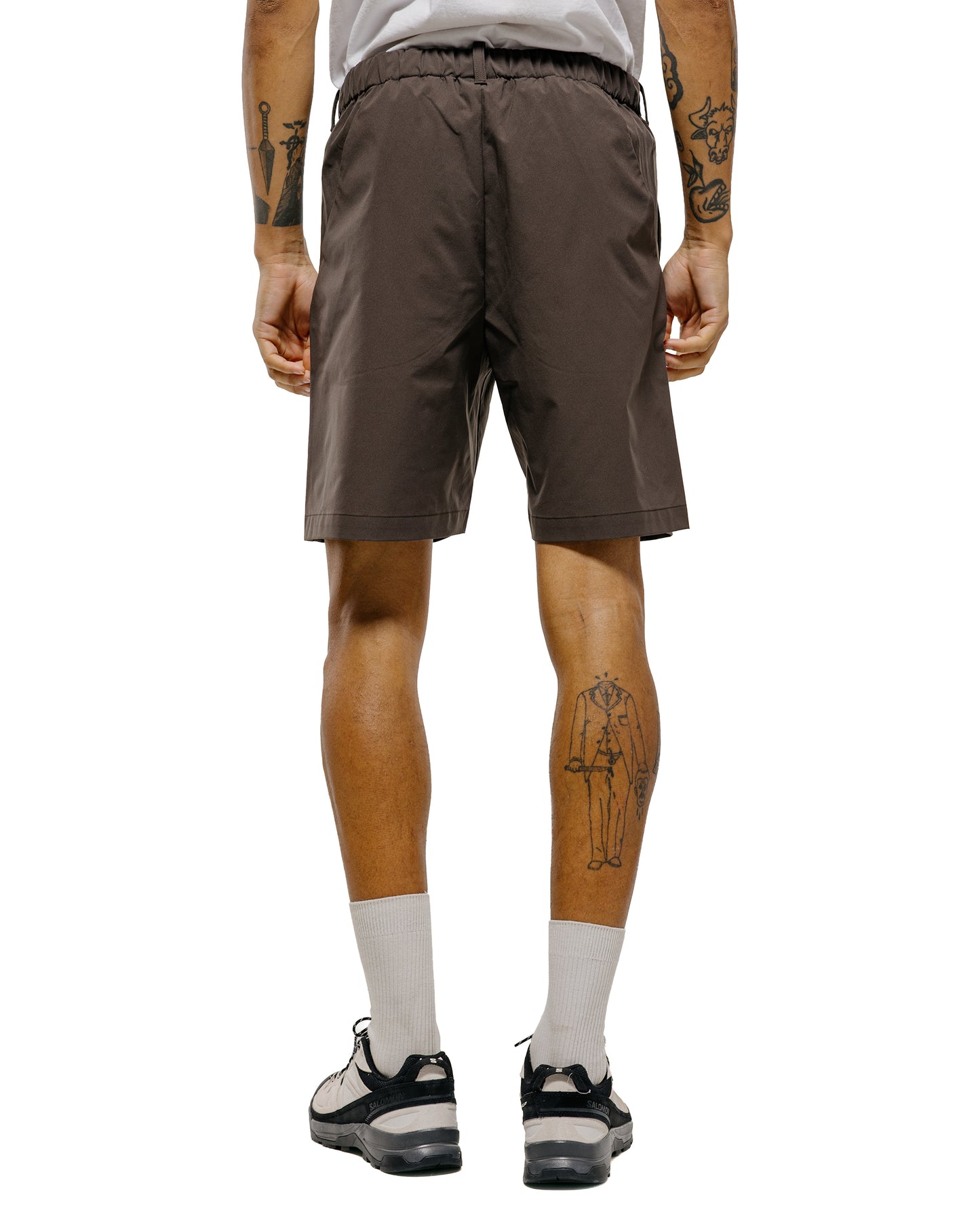 lost & found Goldwin Goldwin One Tuck Light Stretch Shorts Jet Brown