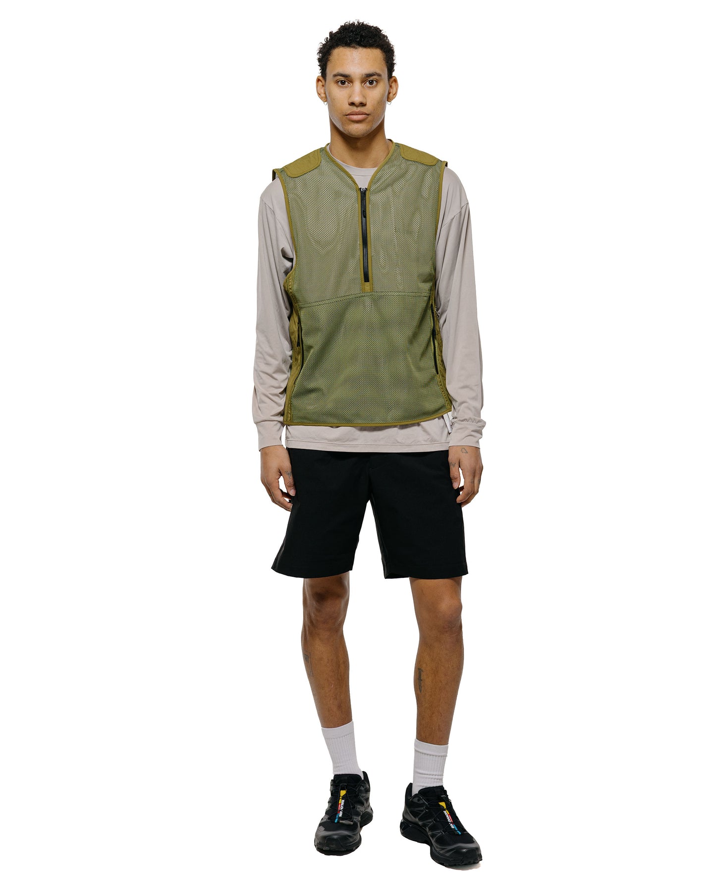 lost & found Goldwin Goldwin Tonalith Mesh Half Zip Vest Usuyanagi