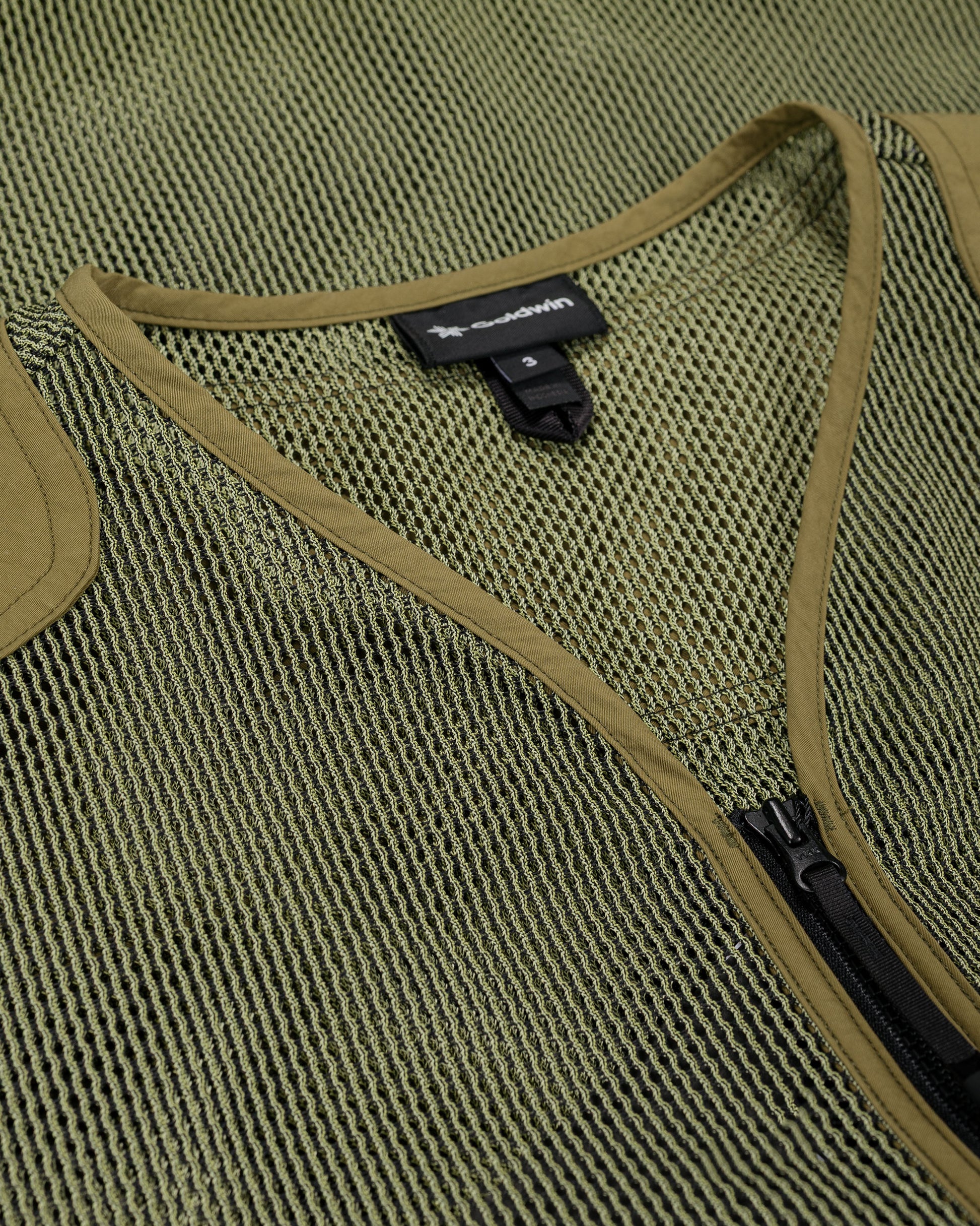 lost & found Goldwin Goldwin Tonalith Mesh Half Zip Vest Usuyanagi