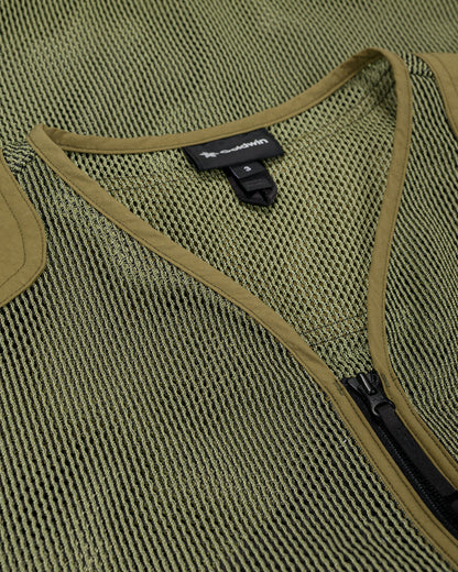 lost & found Goldwin Goldwin Tonalith Mesh Half Zip Vest Usuyanagi