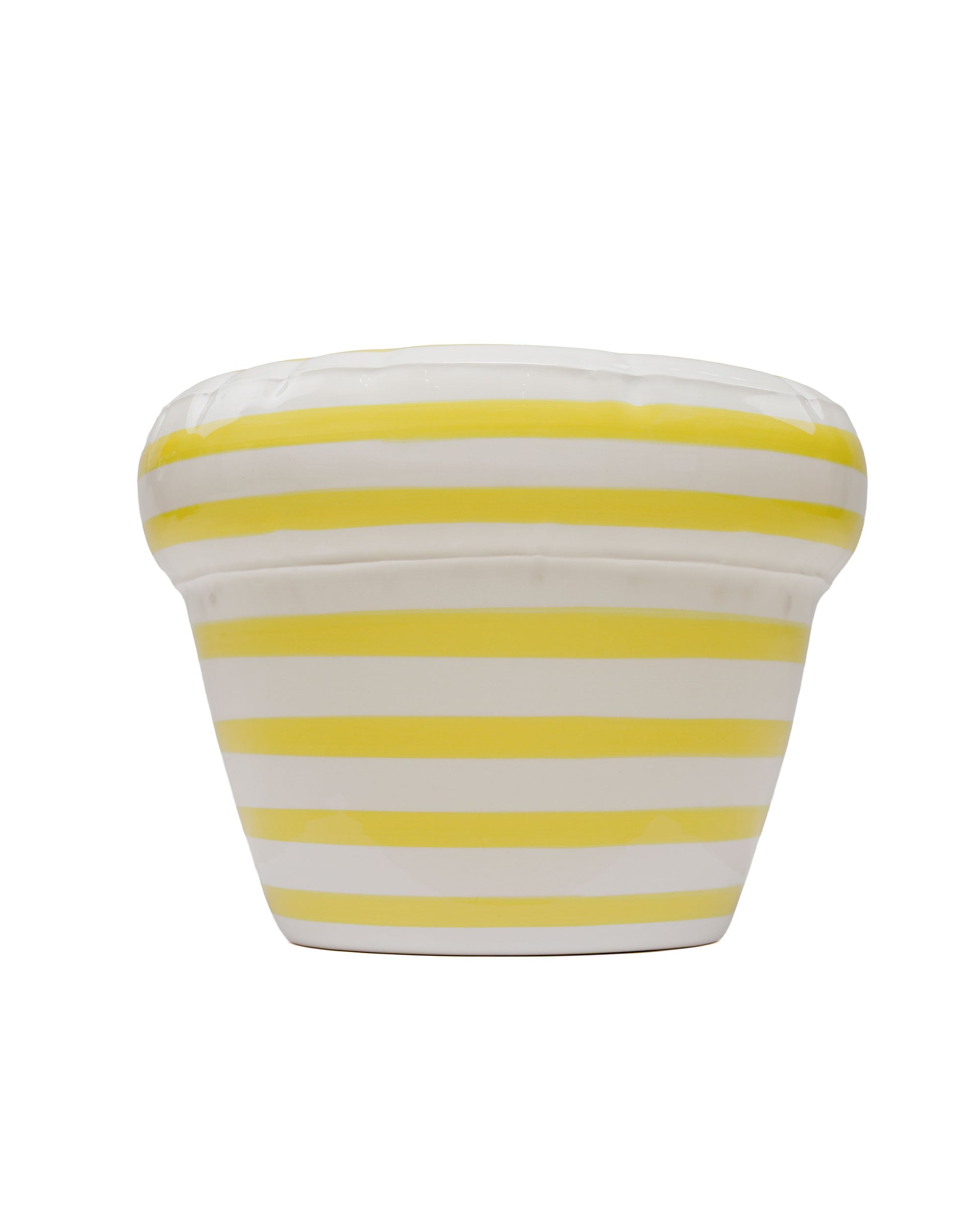 lost & found Home Studyo Home Studyo Planter 'Pierre' Stripes Lemon Gloss