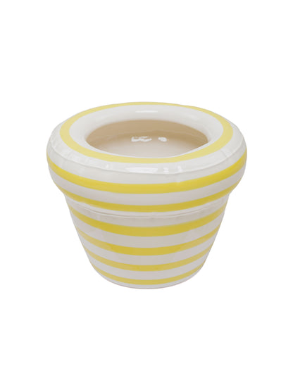 lost & found Home Studyo Home Studyo Planter 'Pierre' Stripes Lemon Gloss