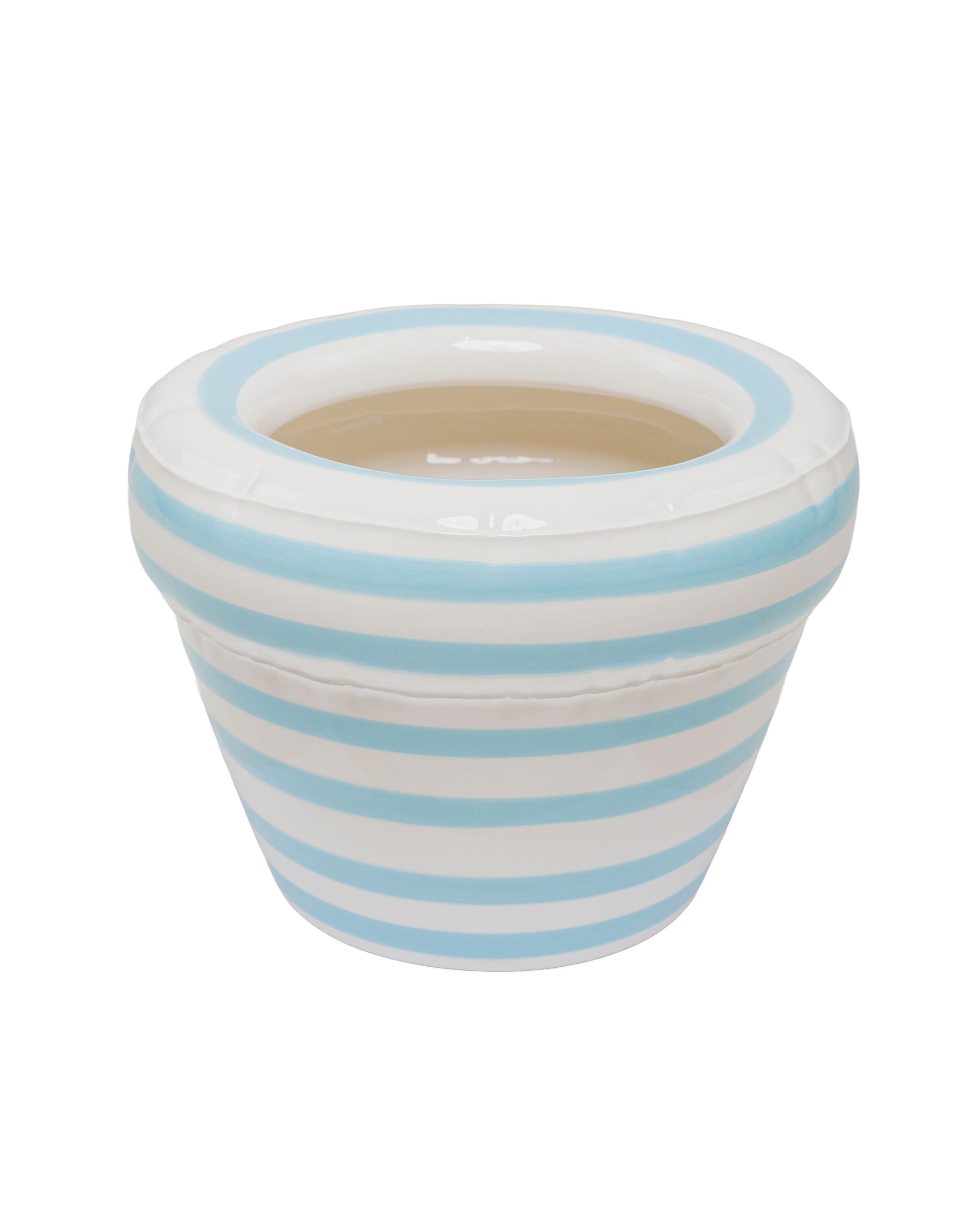 lost & found Home Studyo Home Studyo Planter 'Pierre' Stripes Ocean Gloss