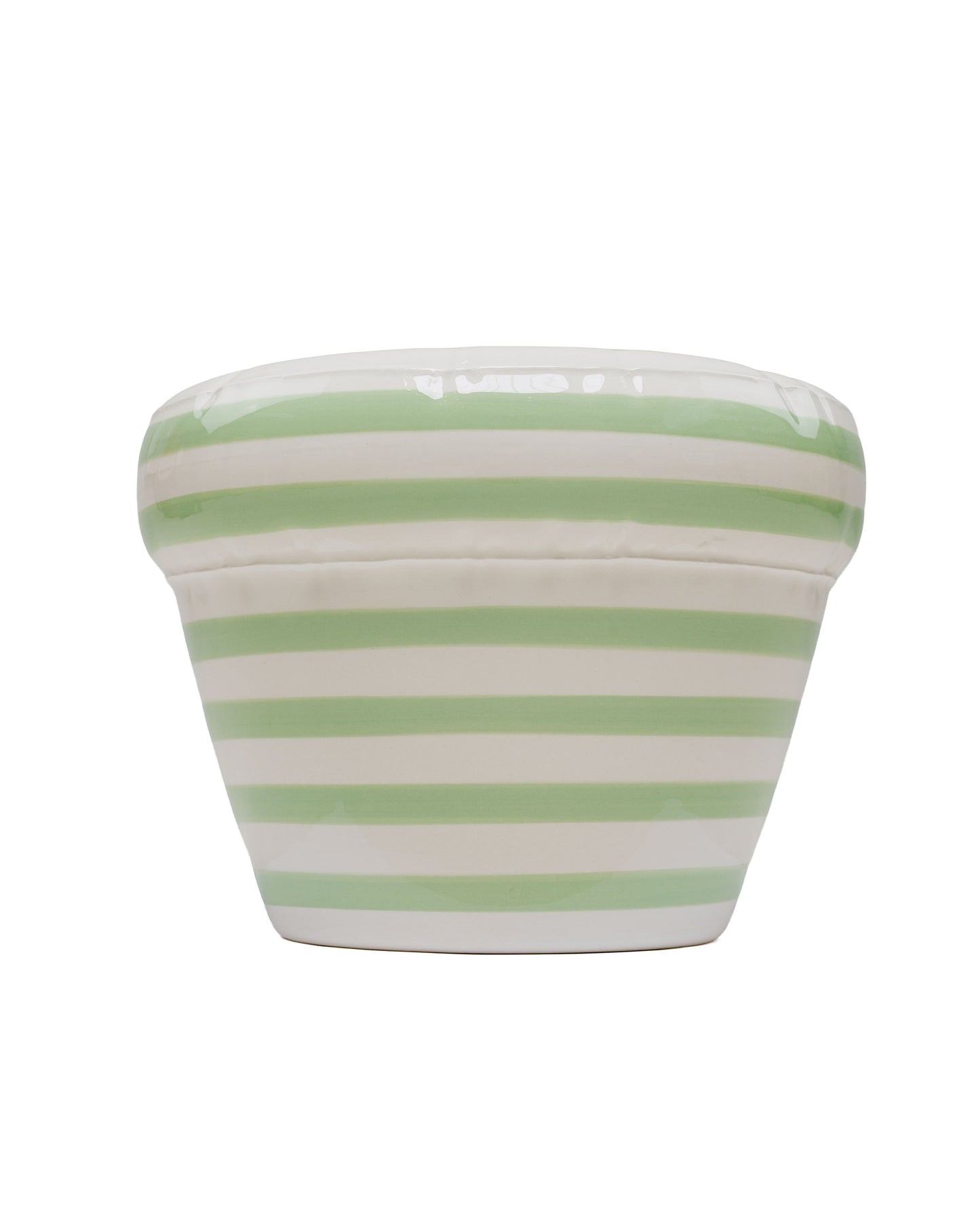 lost & found Home Studyo Home Studyo Planter 'Pierre' Stripes Pistache Gloss