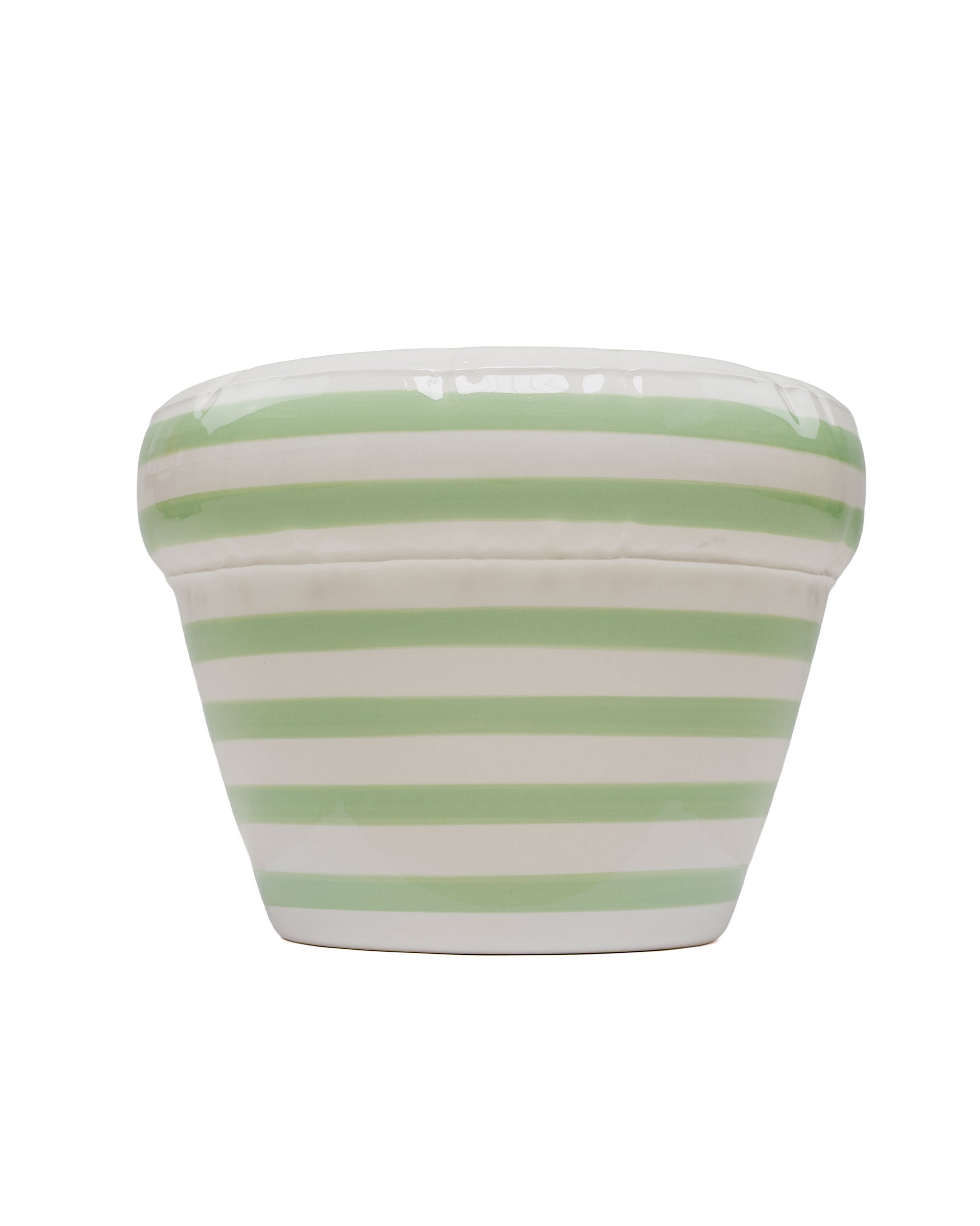 lost & found Home Studyo Home Studyo Planter 'Pierre' Stripes Pistache Gloss