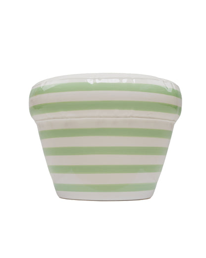 lost & found Home Studyo Home Studyo Planter 'Pierre' Stripes Pistache Gloss
