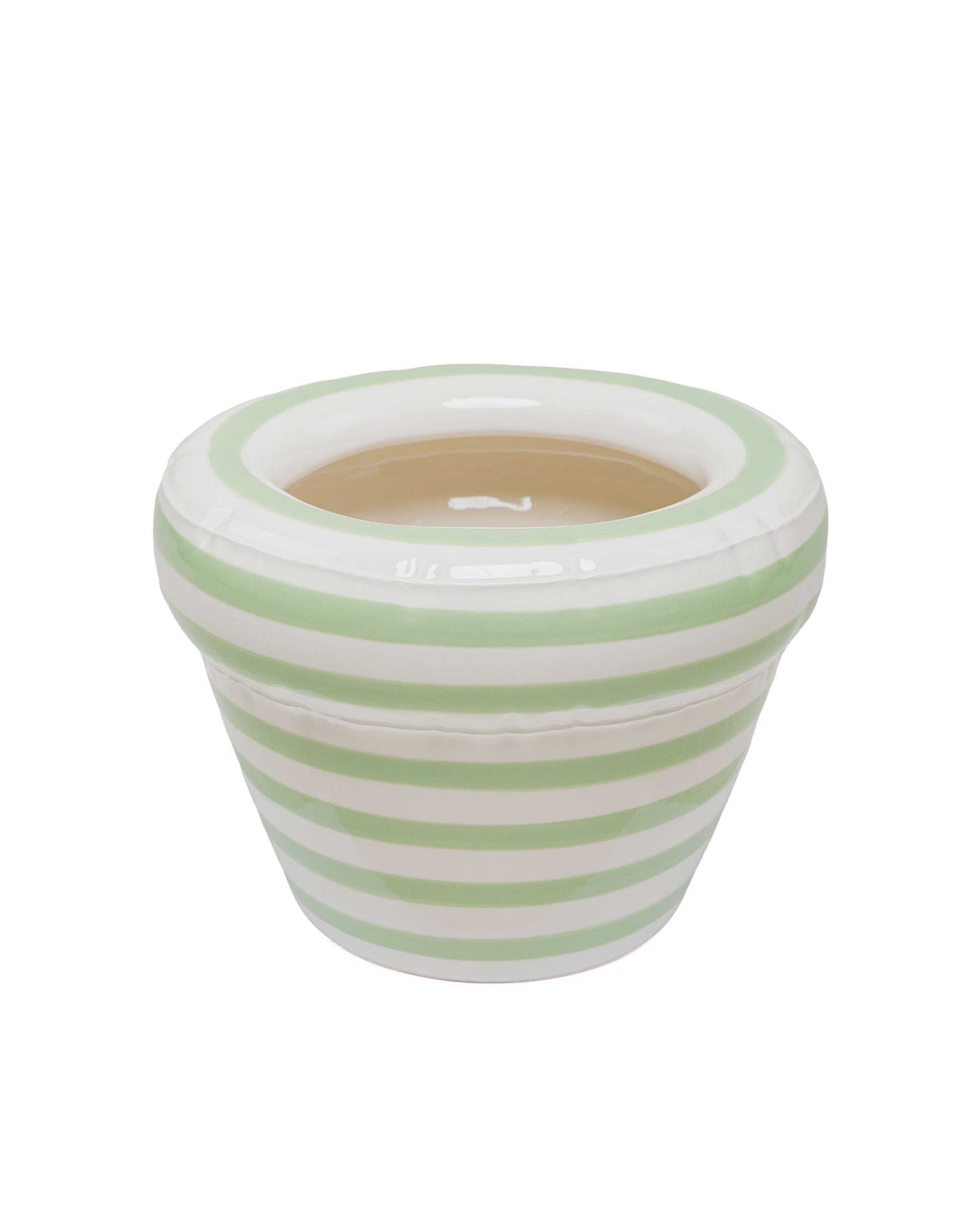 lost & found Home Studyo Home Studyo Planter 'Pierre' Stripes Pistache Gloss