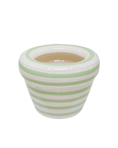 lost & found Home Studyo Home Studyo Planter 'Pierre' Stripes Pistache Gloss