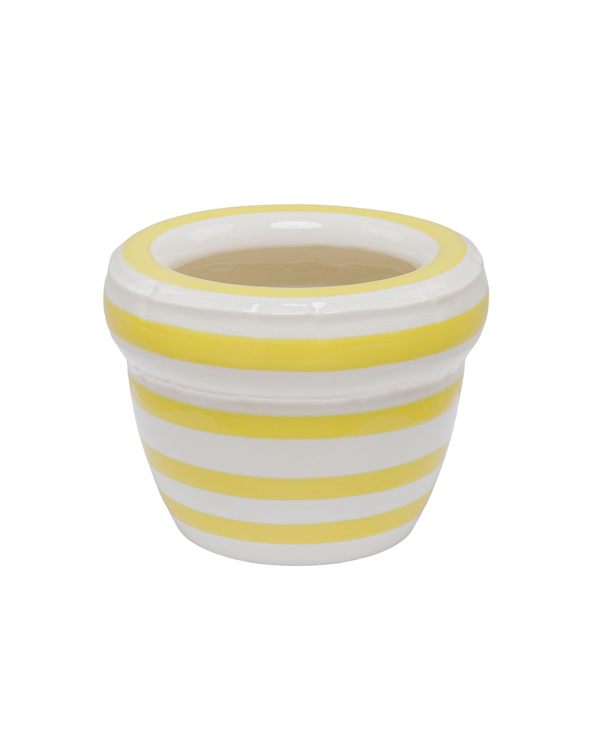 lost & found Home Studyo Home Studyo Small Planter 'Louis' Stripes Lemon Gloss