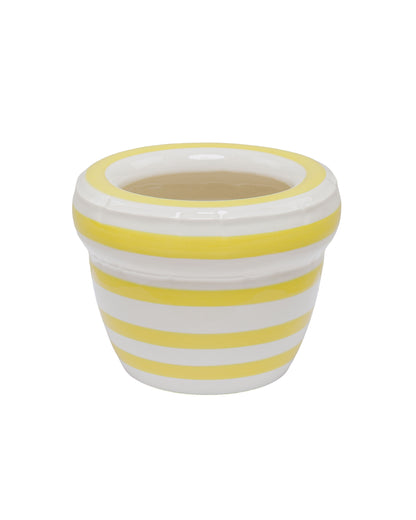 lost & found Home Studyo Home Studyo Small Planter 'Louis' Stripes Lemon Gloss