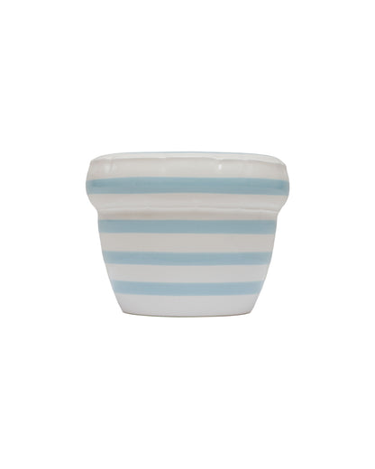 lost & found Home Studyo Home Studyo Small Planter 'Louis' Stripes Ocean Gloss