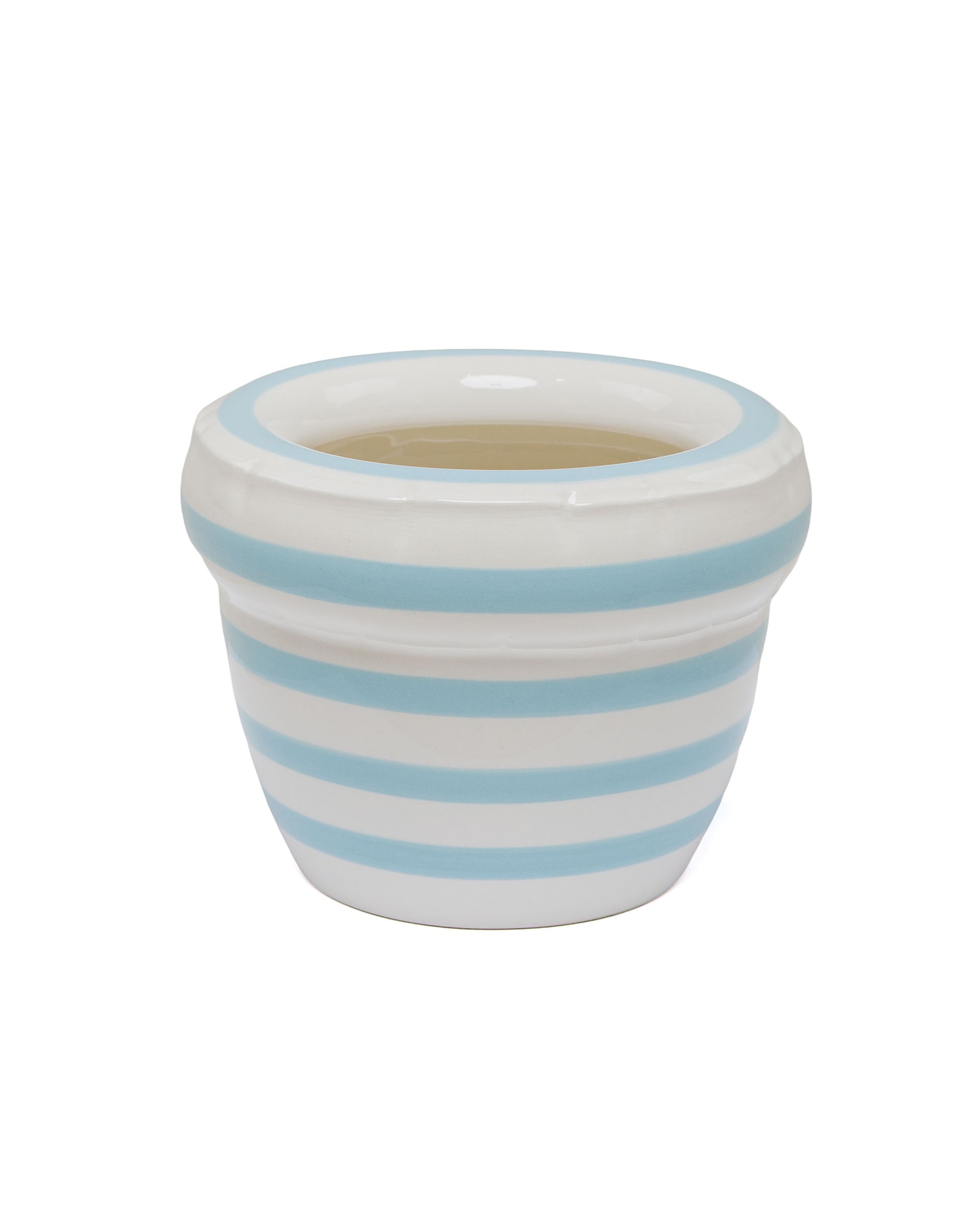 lost & found Home Studyo Home Studyo Small Planter 'Louis' Stripes Ocean Gloss