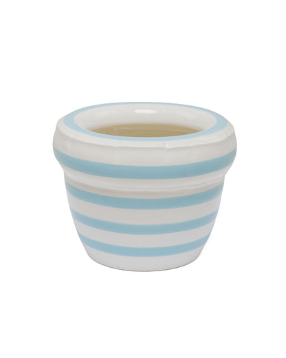 lost & found Home Studyo Home Studyo Small Planter 'Louis' Stripes Ocean Gloss