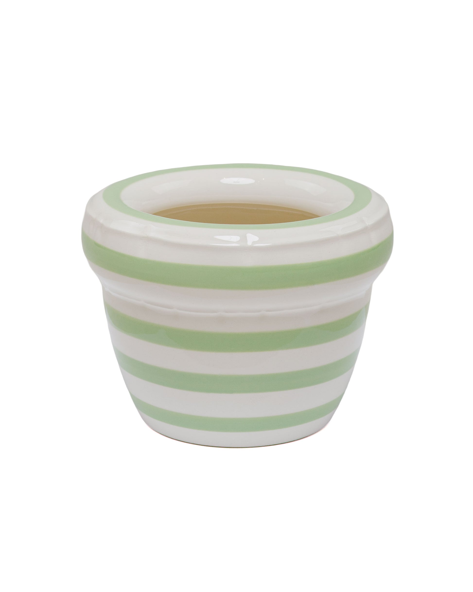 lost & found Home Studyo Home Studyo Small Planter 'Louis' Stripes Pistache Gloss