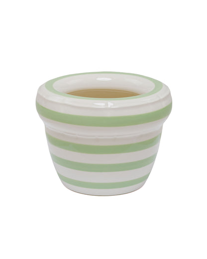 lost & found Home Studyo Home Studyo Small Planter 'Louis' Stripes Pistache Gloss