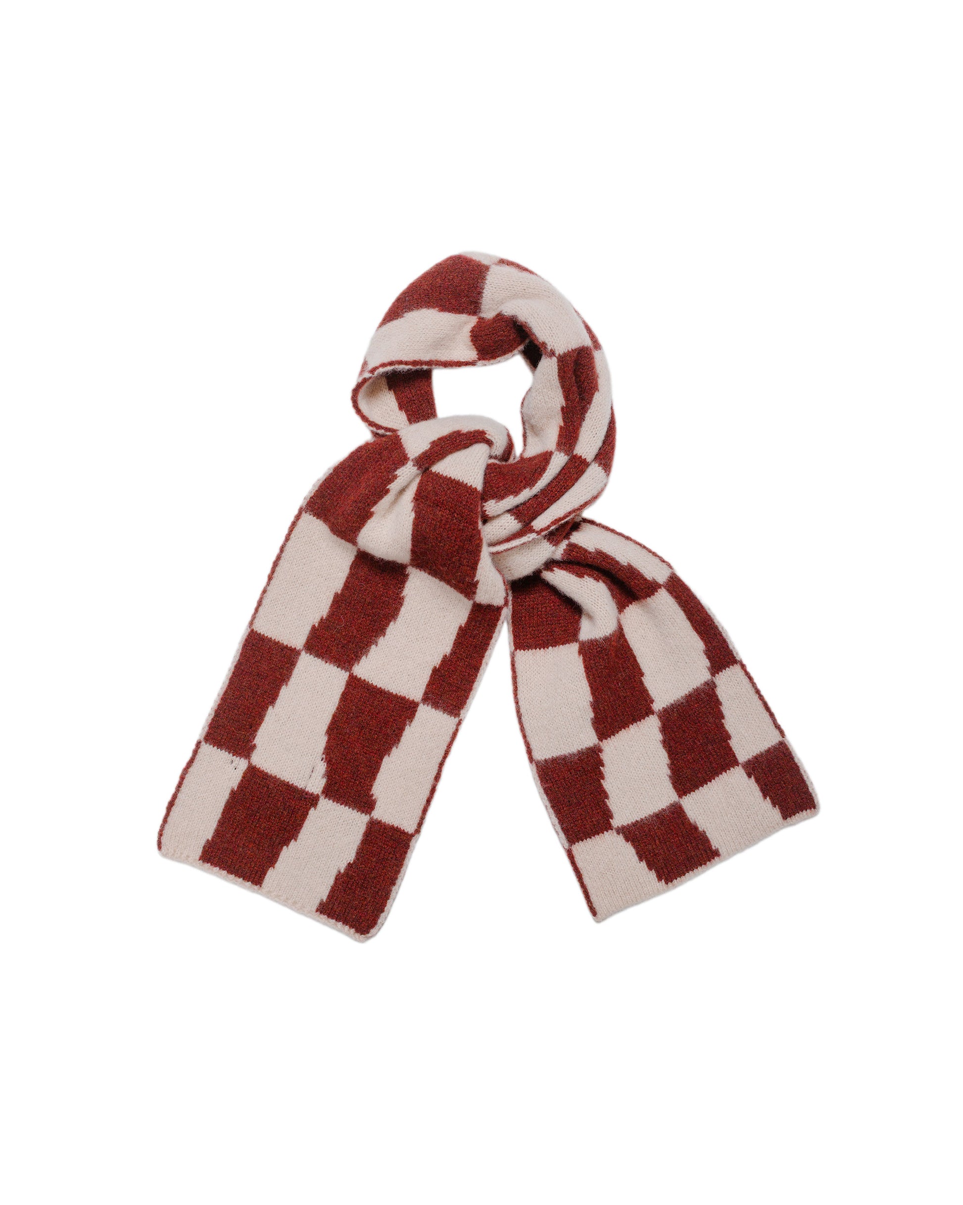 lost & found Howlin' Howlin' Mini Checkerboard Scarf Rust