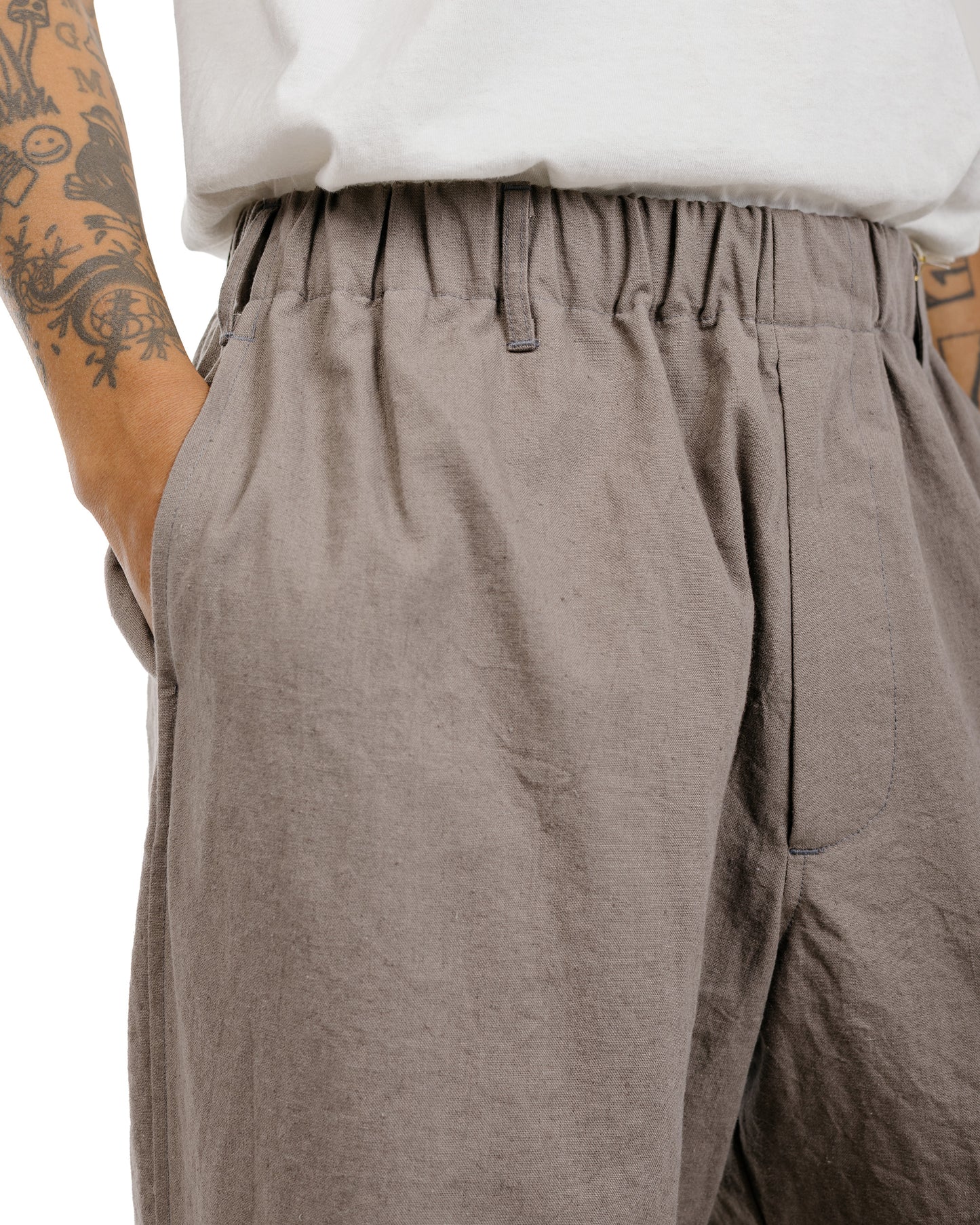 James Coward Carry On Pant Mid Grey Cotton/Linen/Ramie Overdye Canvas