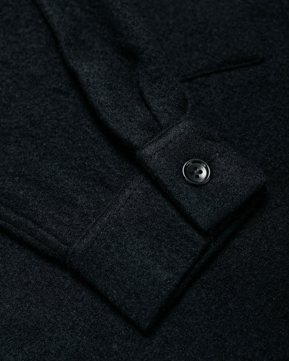 James Coward Double Pocket Overshirt Piece Dyed Wool Twill Black