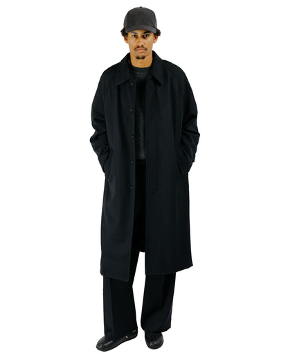 James Coward Draft Coat Heavyweight Wool Gabardine Black